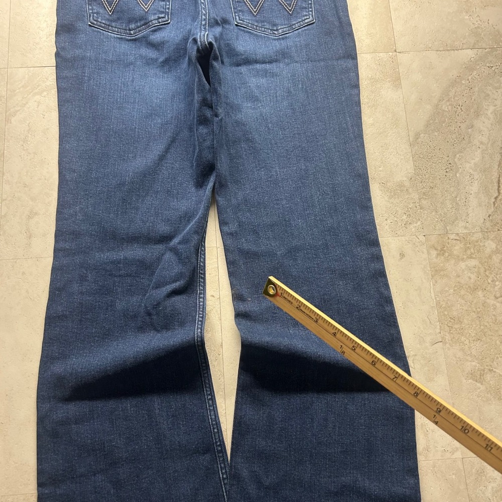 Wrangler Retro Wide Leg Flare Jeans Dark Wash Womens 14 Blue Denim 112352976 - Picture 4 of 9